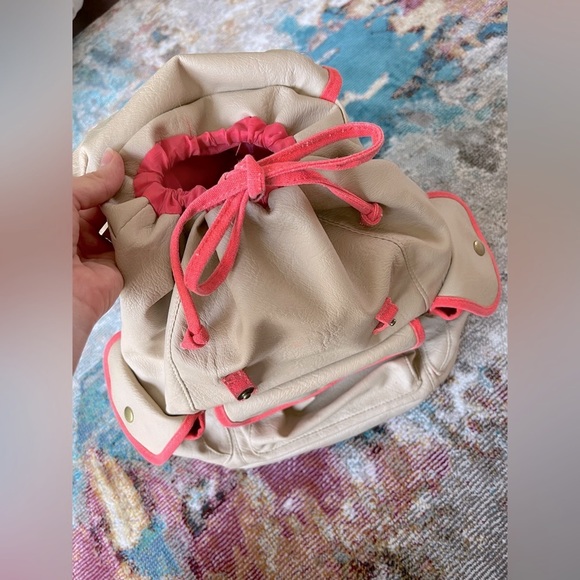 Mossimo supply Co target faux leather tan bright coral backpack